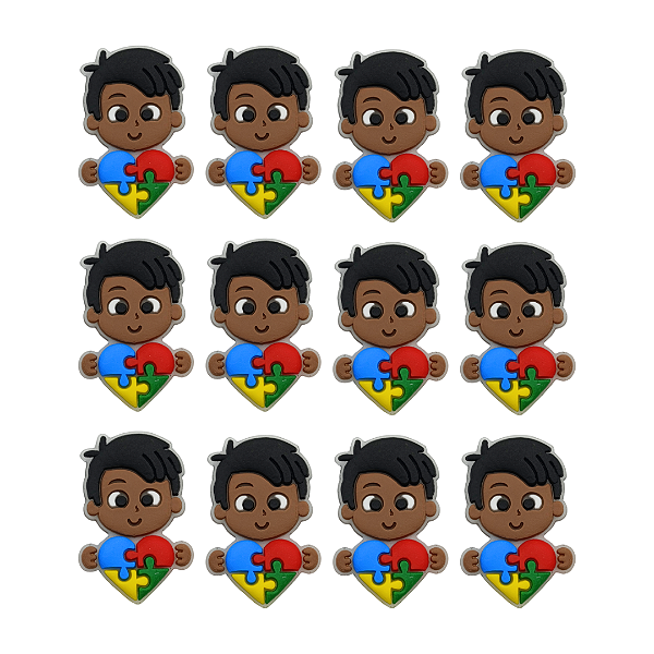 12 Apliques Emborrachados - Autismo - Menino I