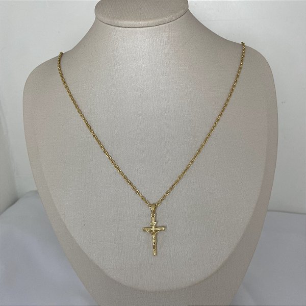 Colar Masculino com Pingente Crucifixo