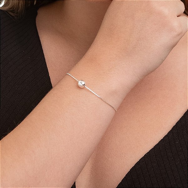 Pulseira Veneziana com Bola em Prata 925