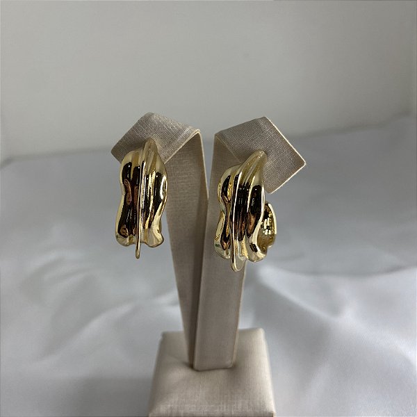 BRINCO ARGOLA QUADRADA BANHO DE OURO 18K