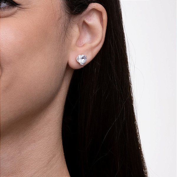 BRINCO CORAÇÃO ZIRCONIA CRISTAL GG