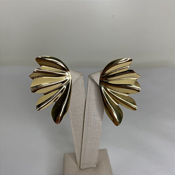 BRINCO LEQUE CHAPEADO BANHADO EM OURO 18K