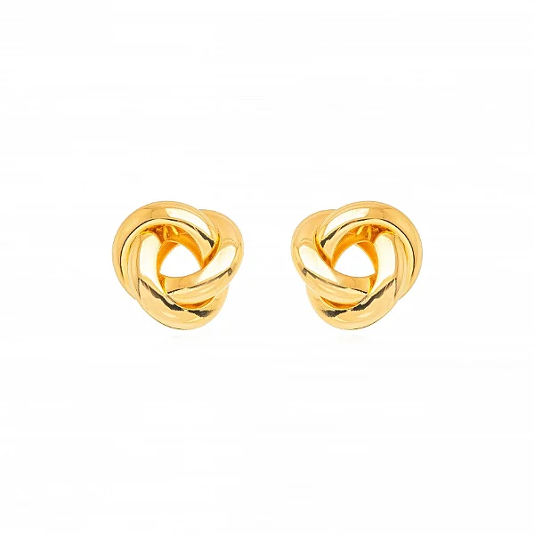Brinco Nó Liso Dourado Feminino