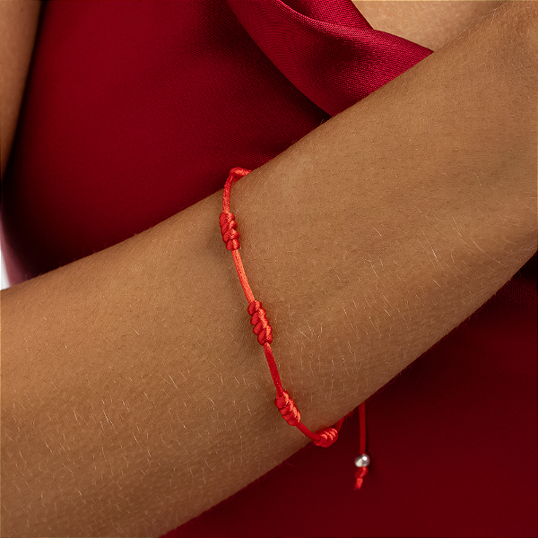 Pulseira Fio de Seda com Bolinha Prata 925