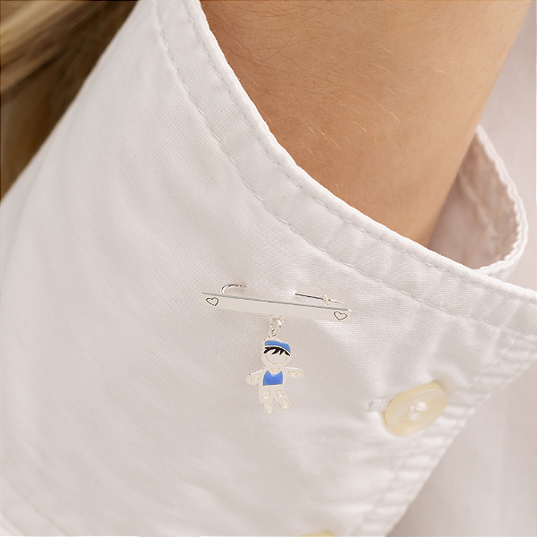 Broche Prata 925 Canga Menino