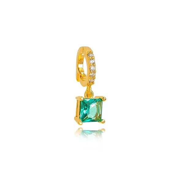 Pingente Quadrado Banho Ouro 18k com Pedra