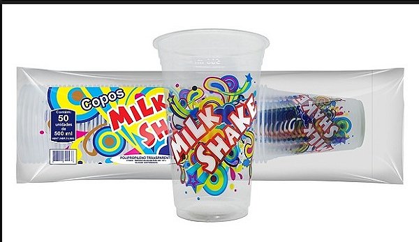 Copo descartável para Milk Shake 400 ml pacote com 50