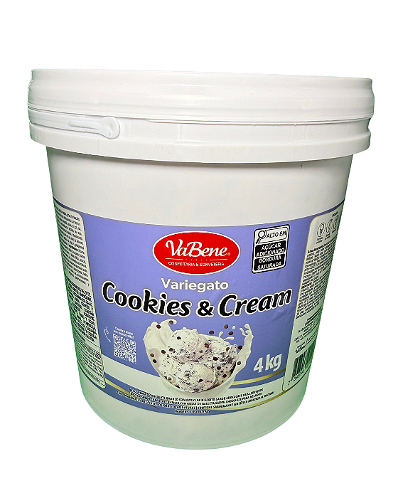 Variegato Cookies Vabene 4kg – Recheio e Mescla com Pedaços Crocantes para Sorvetes