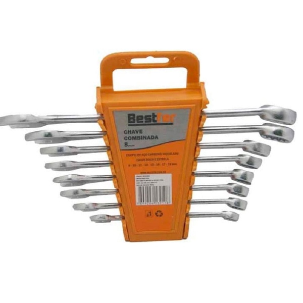 Jogo Chave Combinada 8 a 19mm Bestfer 8 Peças