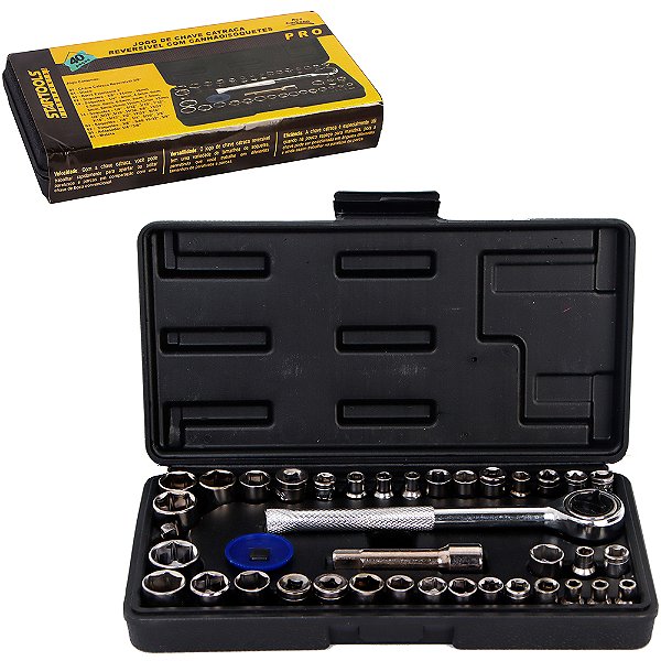 Jogo Chave Catraca Reversível 40 Peças Pro