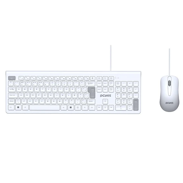 Kit Teclado E Mouse Usb Pcyes Soft Branco