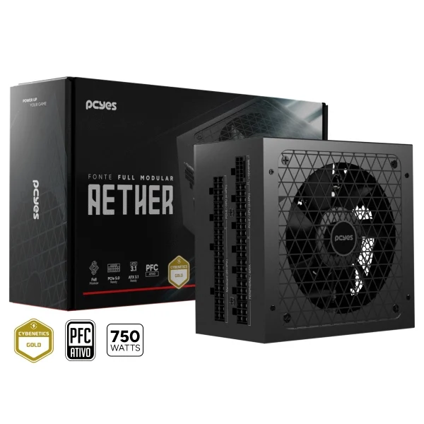 Fonte Gamer Pcyes Aether Full Modular Cybenetics Gold
