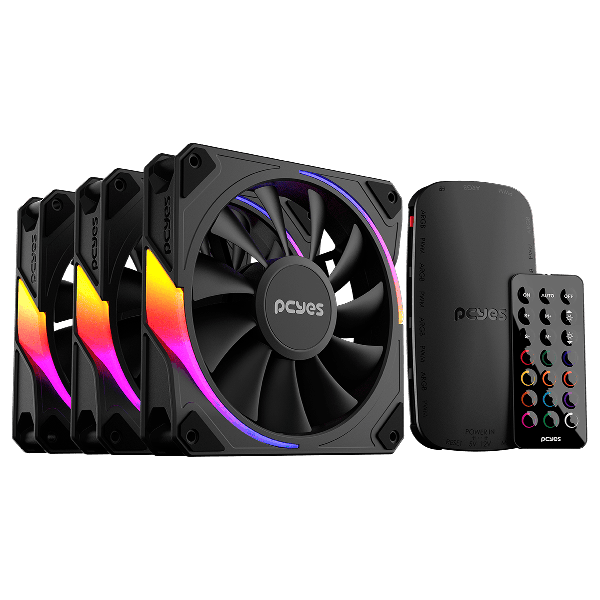 Kit 3 Coolers Sangue Frio 3 ARGB 120mm + Controladora Pcyes
