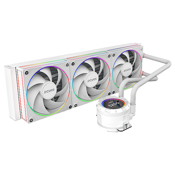 Water Cooler PCYes Vision White Ghost LCD 2,1" - 240mm / 360mm - Intel e AMD