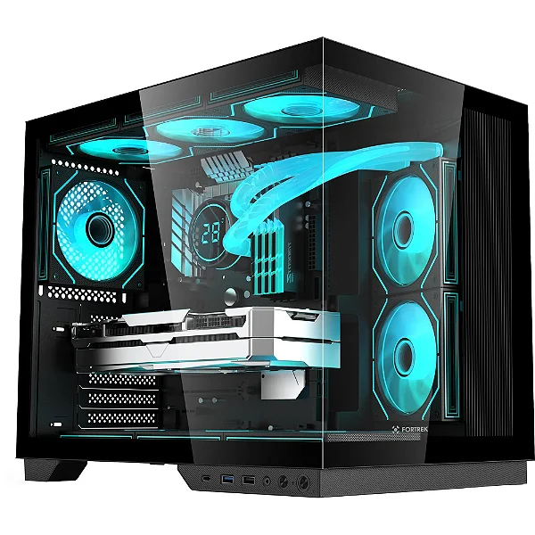 Gabinete Gamer Fortrek Clarity Max ATX Vidro Temperado USB-C