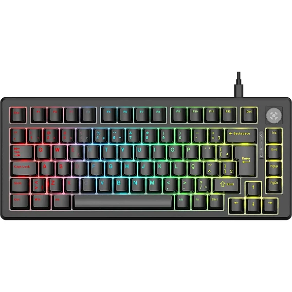 Teclado Gamer Mecânico Fortrek Shift Hot Swap RGB 75% Switch Red