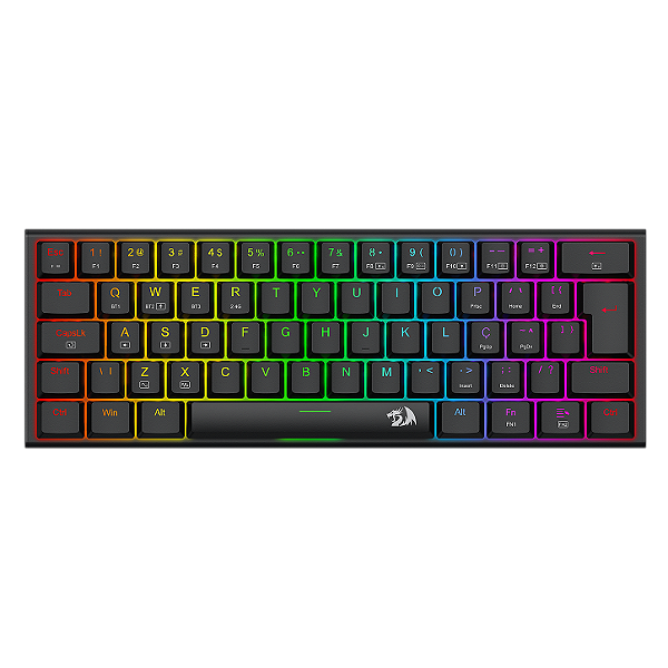 Teclado Mecânico Gamer Redragon Anivia Pro RGB 60% ABNT2 Switch Blue Low Profile K614RGB-PRO