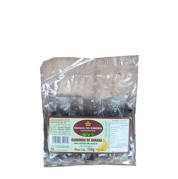 Barrinha de Banana Artesanal Zero Açúcar 154g
