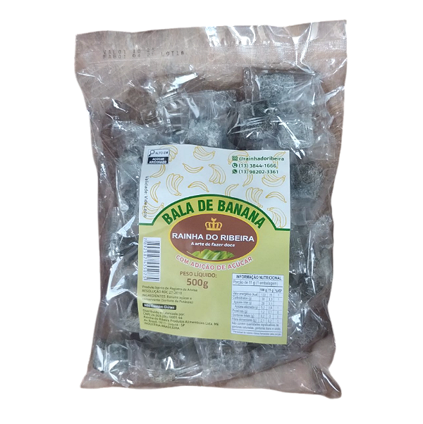 Bala de Banana Artesanal com Açúcar 500g
