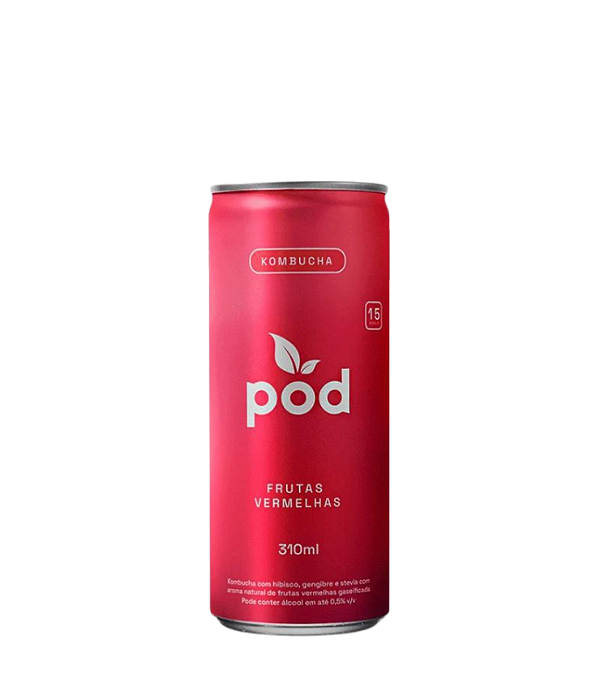 Kombucha de Frutas Vermelhas Pod Probiótico Natural e Saudável 310ml