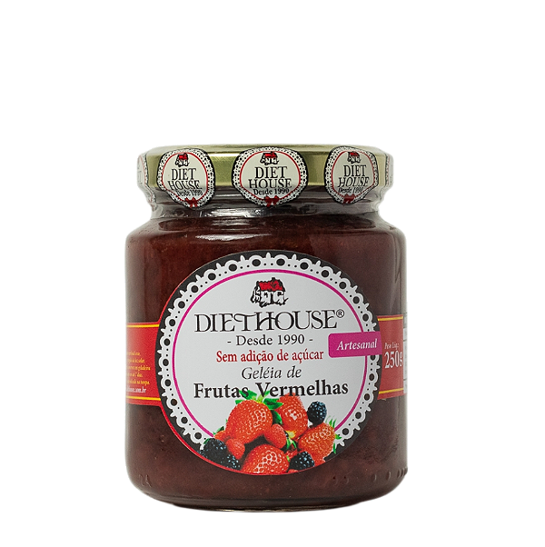 Geleia Artesanal Frutas Vermelhas Zero Açúcar 250g