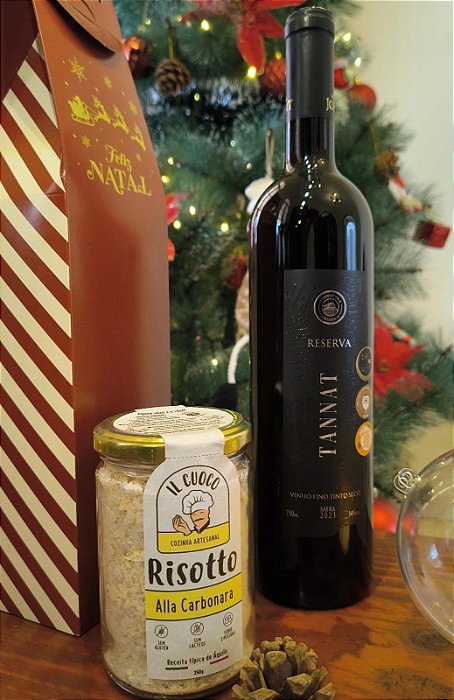 Kit de Natal para Presentear: Vinho e Risotto Artesanal