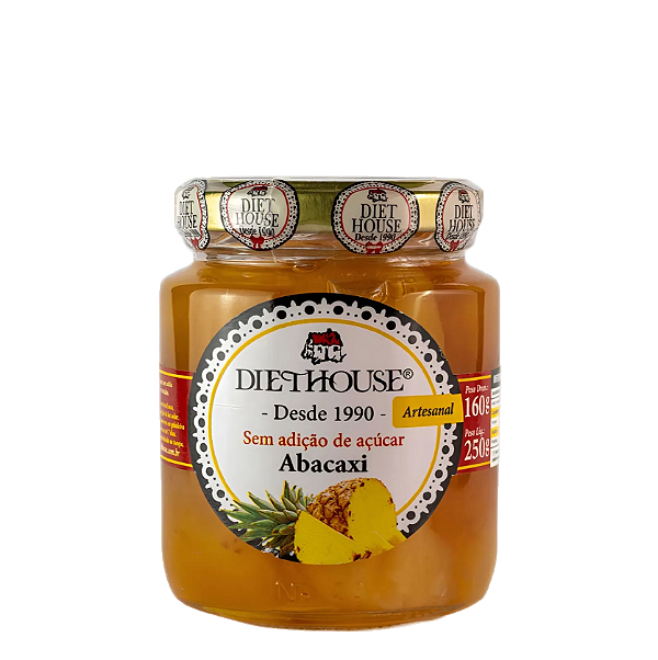 Doce de Abacaxi em Calda Artesanal Zero Açúcar 250g
