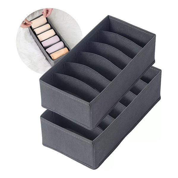 Kit com 2 Organizadores de Roupa Íntima com 6 Nichos
