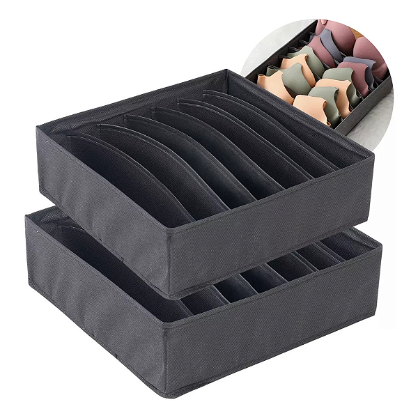 Kit com 2 Organizadores de Roupa Íntima com 7 Nichos