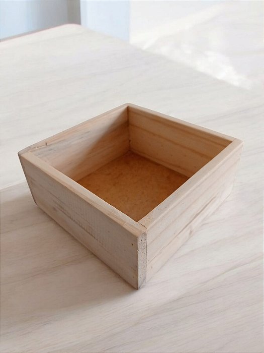 Caixa, Cesta, Box de Madeira Pinus 15X15X6,5CM