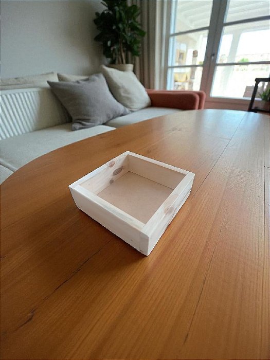 Caixa, Cesta, Box de Madeira Pinus 14X14X4CM