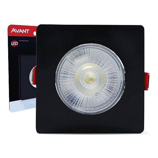SPOT LED QUADRADO PRETO 5W 6500K REF 865050572-AVANT