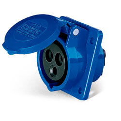 TOMADA INDUSTRIAL EMBUTIR  2P+T 16A 220V 6H REF 40055-LUKMA