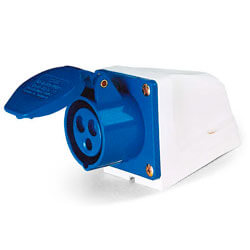 TOMADA INDUSTRIAL SOBREPOR 2P+T 32A AZUL 220V REF 40018-LUKM