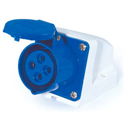 TOMADA INDUSTRIAL SOBREPOR 3P+T 16A AZUL 220V 9H REF 40023