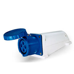 TOMADA INDUSTRIAL SOBREPOR 3P+T 63A AZUL 220V 9H REF 40028