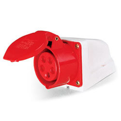 TOMADA INDUSTRIAL SOBREPOR 3P+T+N 32A VM 380-415V 6H 40020-L
