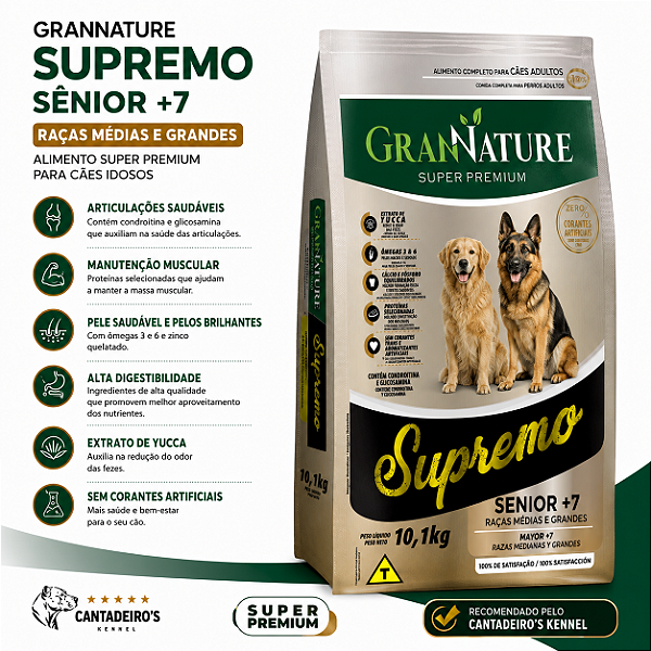 Grannature Supremo Senior +7 – Raças Médias e Grandes
