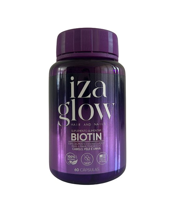 Biotina IzaGlow - Cuidados de Dentro para Fora - 60 cap