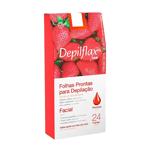 Folhas para Depilação Facial DepilFlax Morango