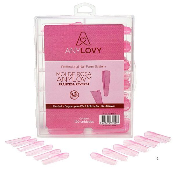 Molde Rosa Anylovy Francesa Reversa - 120un