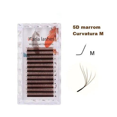Maria Sasha 5D Curvatura M Marrom Mix 7 ao 12mm
