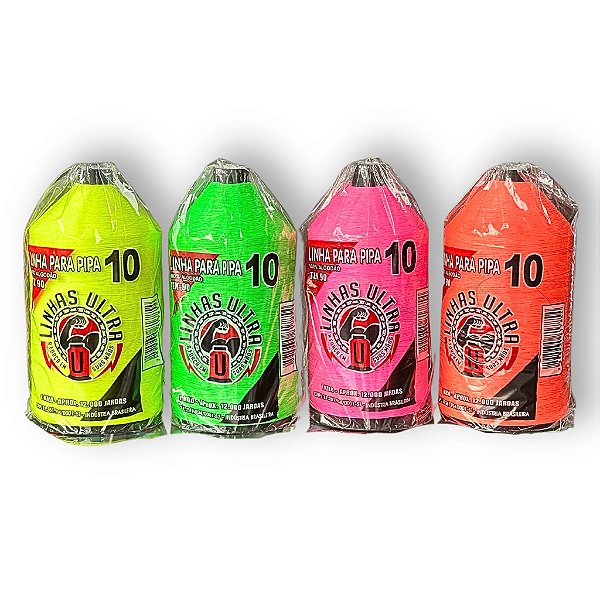 Linha De Pipa Neon 100% Algodão 12000 Jardas Fio 10 Linhas Ultra