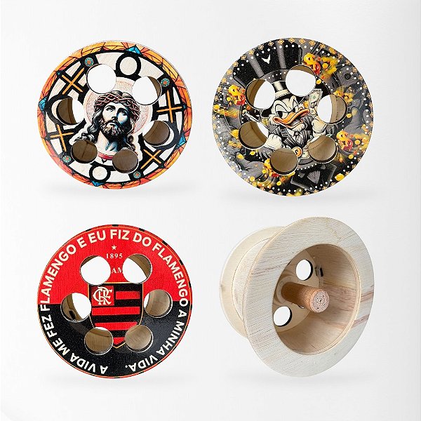 Carretilha de Madeira Para Pipa 8" (20 cm) Destravada com Rolamento Diversas