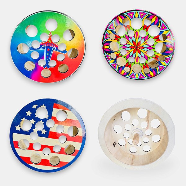 Carretilha para Pipa de Madeira 16" (40 cm) Destravada com Rolamento