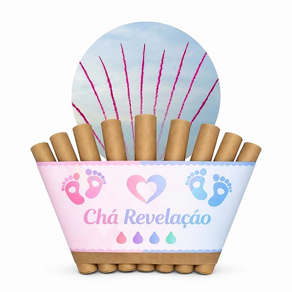 Fumaça Chá Revelação Placa Leque 9 tubos Fogos Caruaru