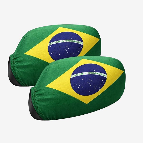 1 Par De Bandeiras Do Brasil Para Retrovisor