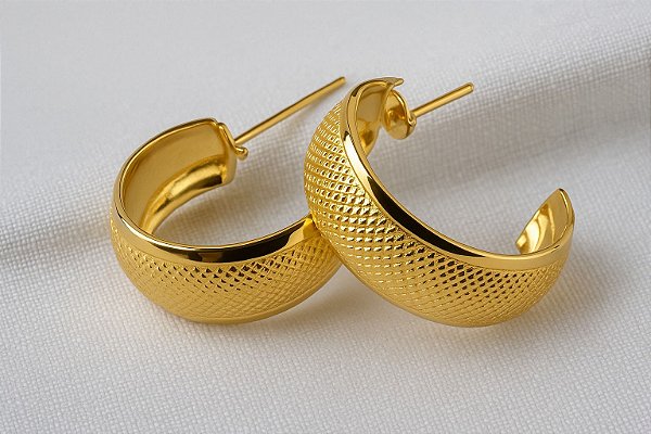 BRINCO ARGOLA TEXTURIZADA P