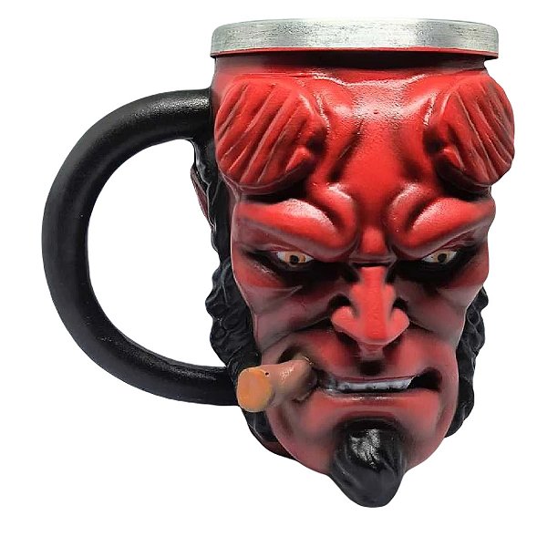 Caneca Copo 3D Hellboy Geek Colecionável Criativa Resina