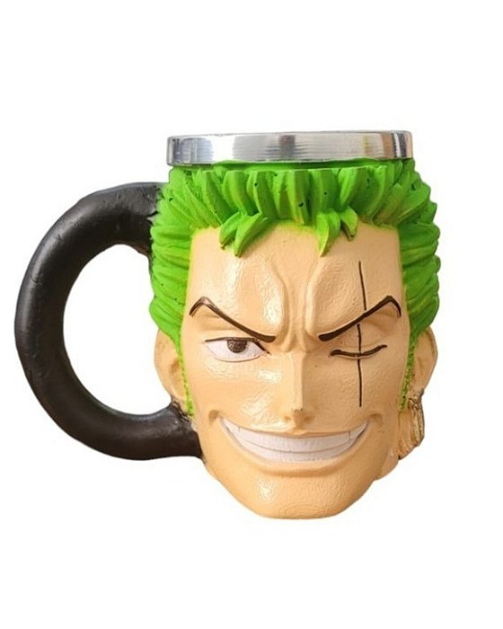 Caneca Copo 3D Zoro One Piece Resina Anime Geek Colecionável